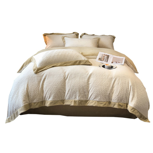 Winter Thick Insulated Floral Milk Fleece Four-Piece Set Double-Sided Plaid Coral Fleece Bed Sheet Set