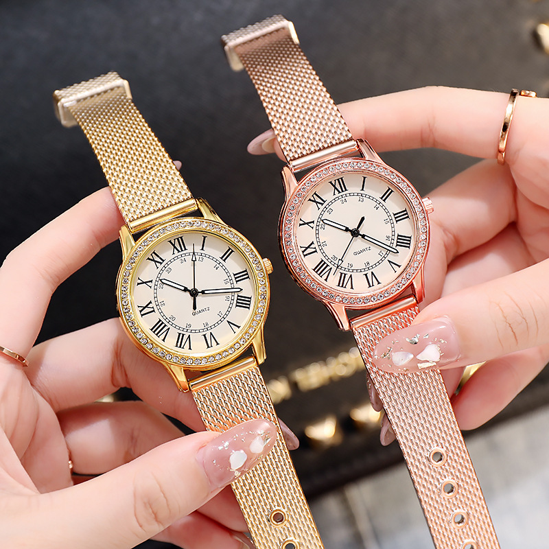 Silica Gel Strap Material Casual Shiny Solid Color Buckle Quartz Watch Women's Watches