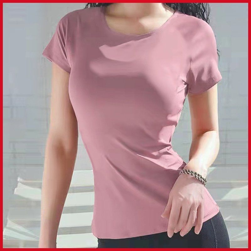 Thin quick-drying short-sleeved yoga clothes T-shirt simple slim fit beginner sports top women's fitness clothes half sleeve summer