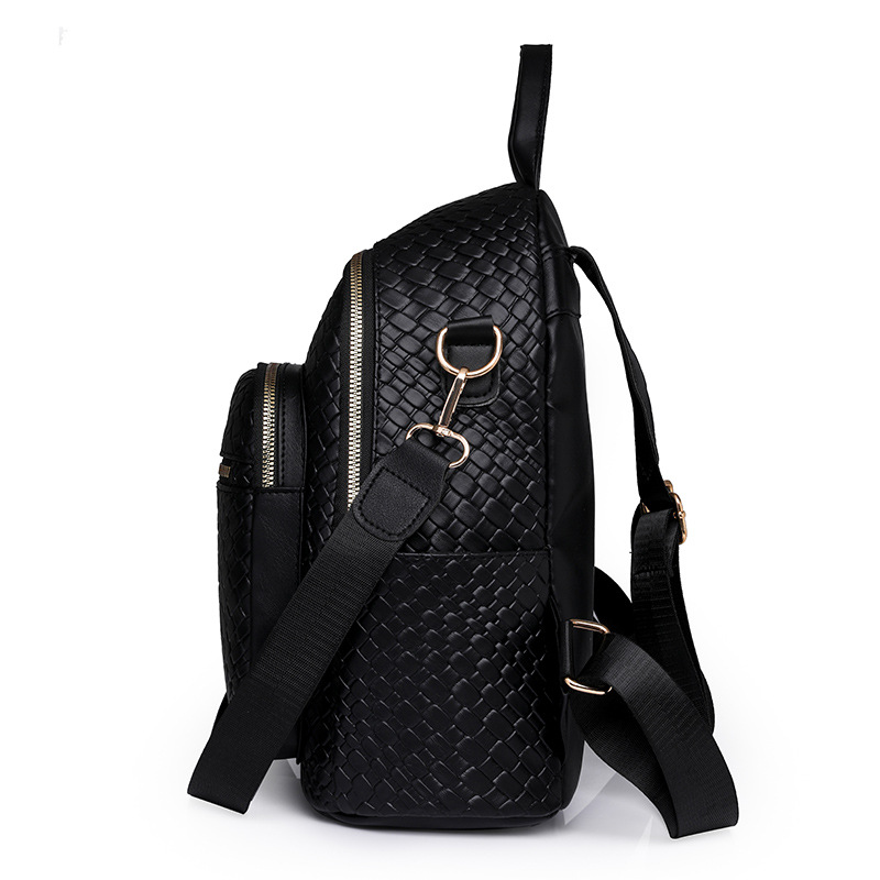 Amazon al por mayor 2024 nuevas señoras casuales PU multifunción mochila de viaje al aire libre tejido de moda