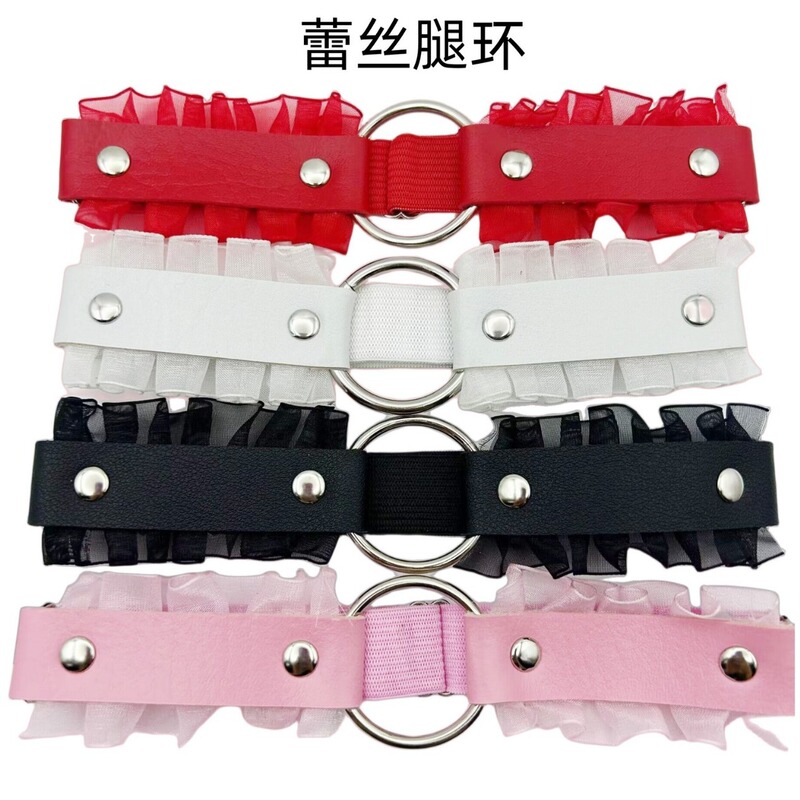 New all-match soft and hard girl PU leather ring O-shaped leg belt sexy lace beautiful lace thigh ring garter belt New all-match soft and hard girl PU leather ring O-shaped leg belt sexy lace beautiful lace thigh ring garter belt