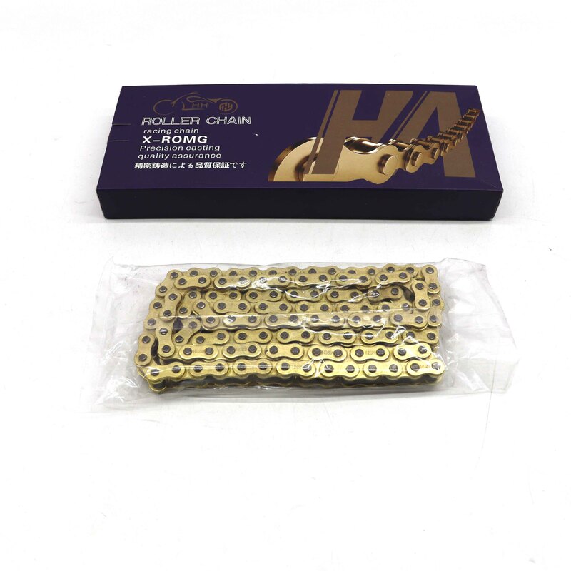 摩鑫摩托车改装配件金色链条 428-114节 小排量油封耐磨加厚链条|undefined