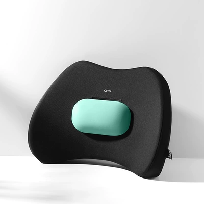 Pillow Car Office Seat Car — Waist support - black-green-adjustable-single-lumbar-support