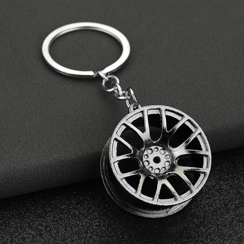 Factory Direct Sale Cross-border Automotive Modification Accessories Creative Trendy Men's Metal Wheel Hub Cover Keychain Wholesale
