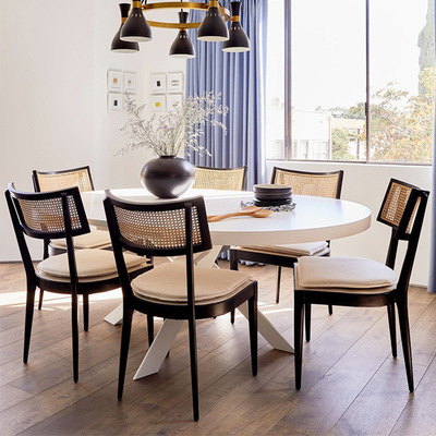 佛山家具北欧复古实木餐椅家用小户型休闲书桌椅设计师简约白蜡木