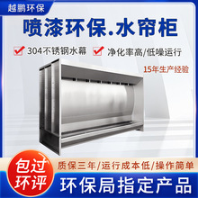 源头厂家无泵水幕淋水式喷漆打磨除尘吸尘设备不锈钢环保水帘柜