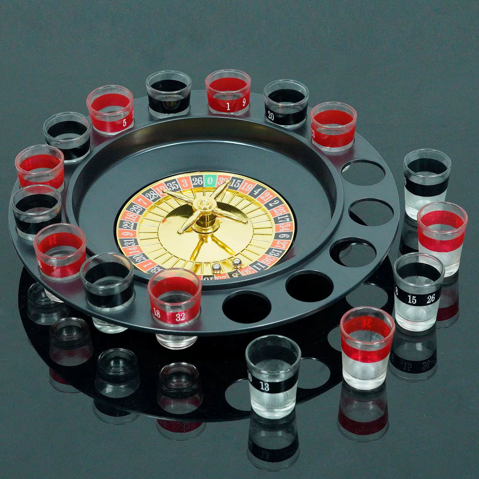 现货清仓16杯俄罗斯幸运转转乐转盘酒杯游戏KTV轮盘娱乐用品