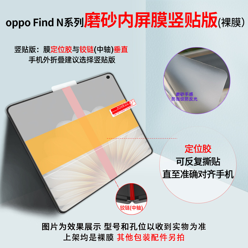 Oppo Find N5 ポジショニングステッカー TPU ハイドロゲルフィルム HD つや消し携帯電話フィルムの前後エッジ保護フィルムに適しています。|undefined