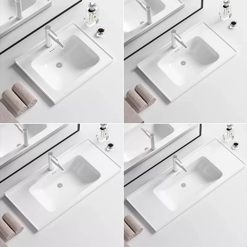 拓驰半嵌入式台中盆卫生间洗漱台盆洗脸洗手盆台面一体陶瓷柜单盆