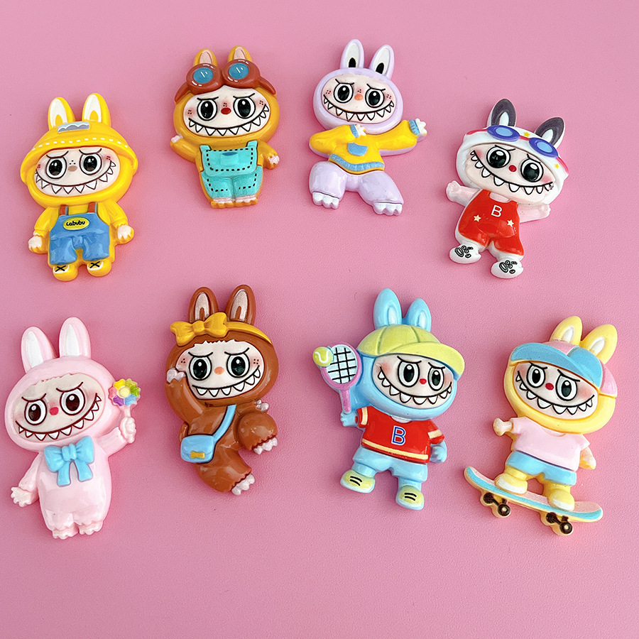 만화 스포츠 게임 라부 브 레진 액세서리 귀여운 대형 카드 수제 diy 머리핀 키 체인 휴대 전화 쥬얼리 배치