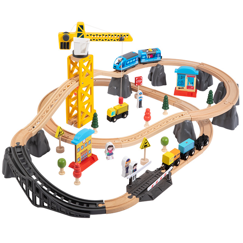 Magnética pequeña locomotora de madera Thomas tren ferroviario eléctrico juguetes educativos para niños diversión