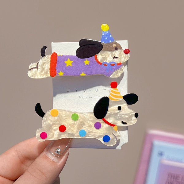 Polka dot + pajama dog