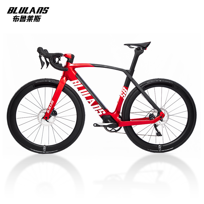 Brulex S8 Lithium Battery Variable Speed Carbon Fiber Mid-Drive Motor Road Bike for Men's Cycling Racing