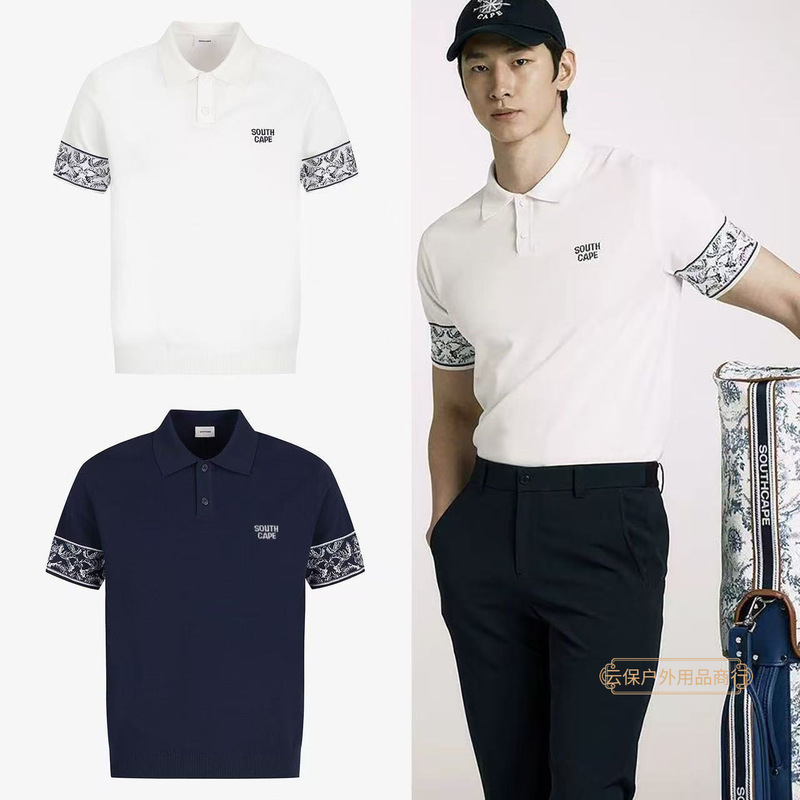 Korean Sc Golf Clothing Men's 26 Spring New Style Lapel Knitted Short-Sleeved Fashionable and Versatile Slim-Fit Polo Shirt