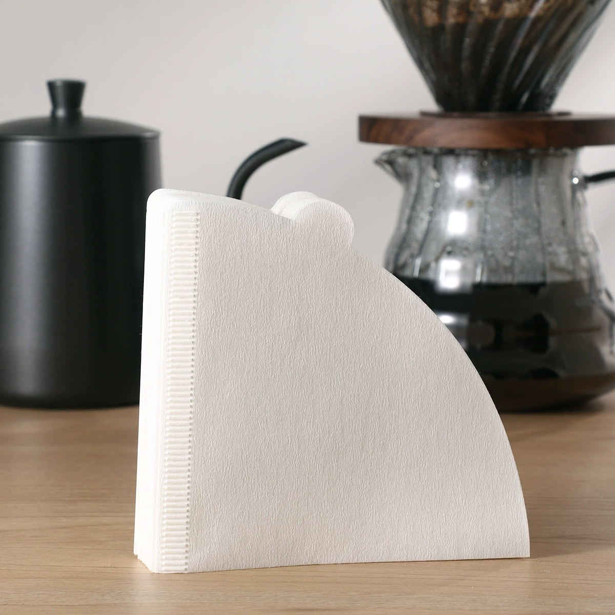 V01 V02 Ручной фильтр для кофе Белая фильтровальная бумага 100V-образная капельная Бытовая фильтровальная бумага для капельного кофе