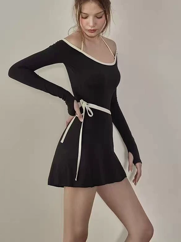 Футболка-майка с длинным рукавом, купальник, стиль Chanel