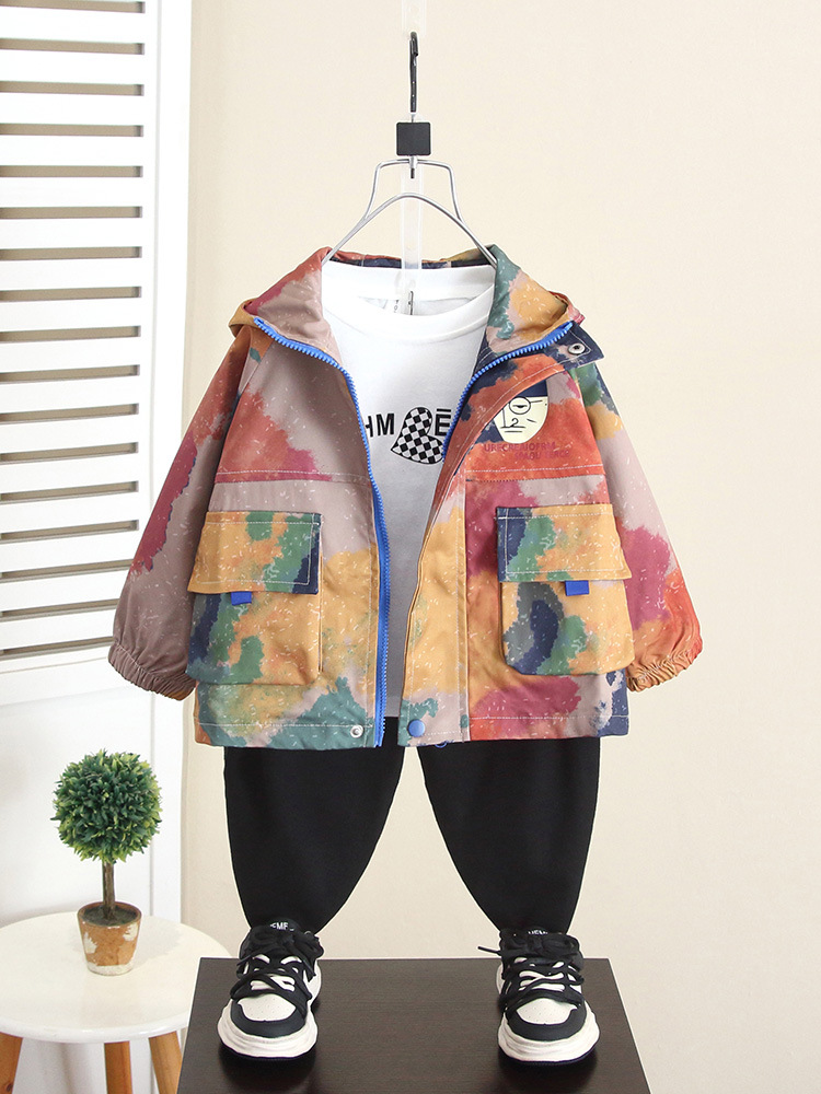 6375 Chaqueta coreana de primavera y otoño para niños 2025 nueva chaqueta de otoño para bebés chaqueta de estilo coreano para niños