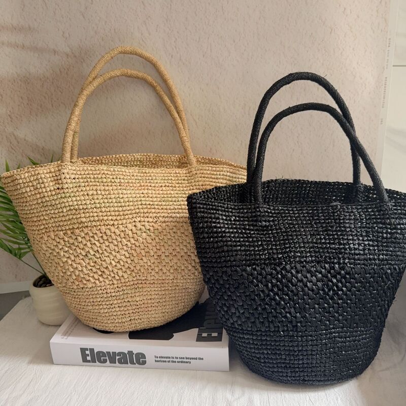 Elegant Raffia Handbag, New Summer Large Capacity Tote Woven Bag, Beach Vacation Bag