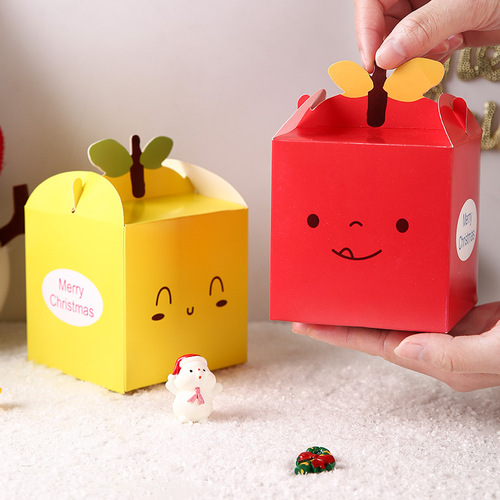 New Christmas Gift Box, Peace Night Apple Packaging Box, Santa Claus Cartoon Decor Candy Handheld Box