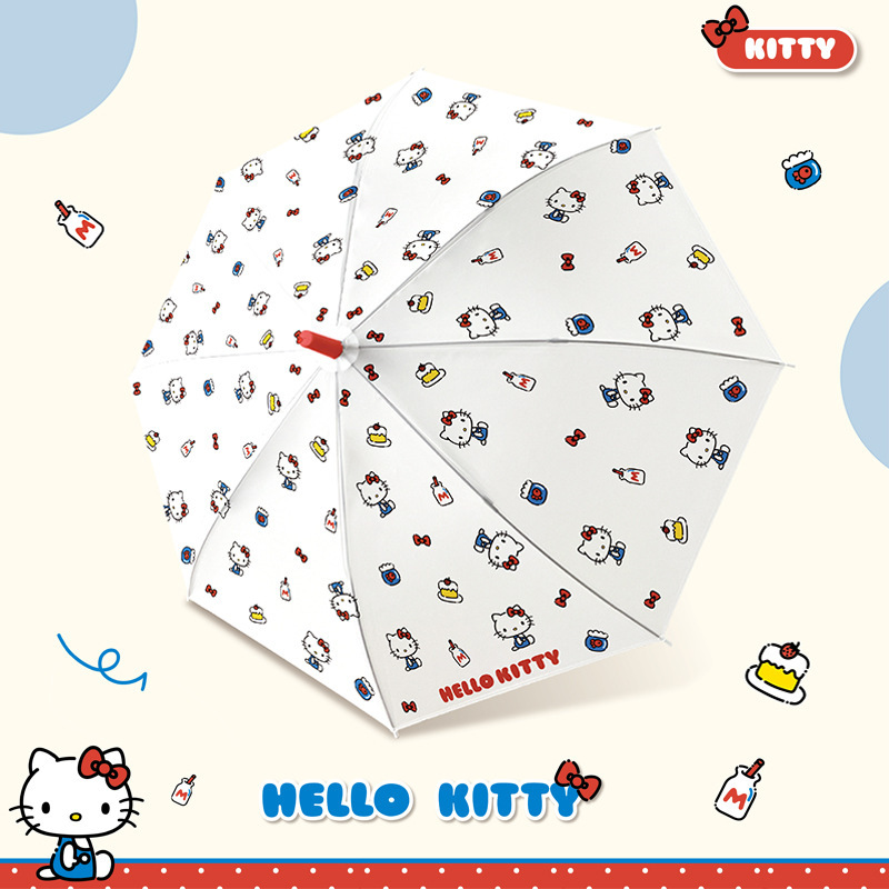 Hello Kitty Genuine Authorized Umbrella Cute High-value Girls' Semi-automatic Long-handle Umbrella Hello Kitty Genuine Authorized Umbrella Cute High-value Girls' Semi-automatic Long-handle Umbrella
