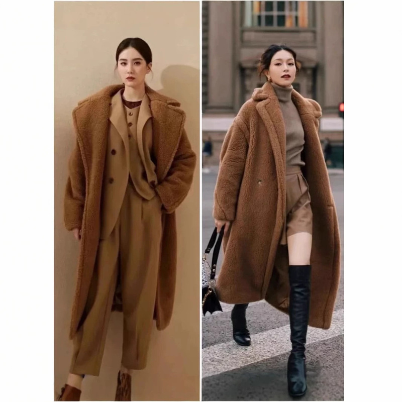 Teddy bear coat Women's Mid-length fashion Winter Korean style lambswool thickened fur plus size fur coat Teddy bear coat Women's Mid-length fashion Winter Korean style lambswool thickened fur plus size fur coat