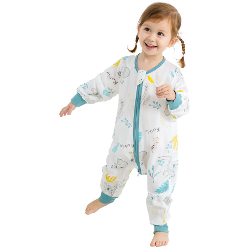 2024 New Bamboo Cotton Gauze Sleep sack for Spring and Autumn Season, Baby Leg Opening Sleep sack, Summer Thin Model, Children's Anti-Kick Blanket