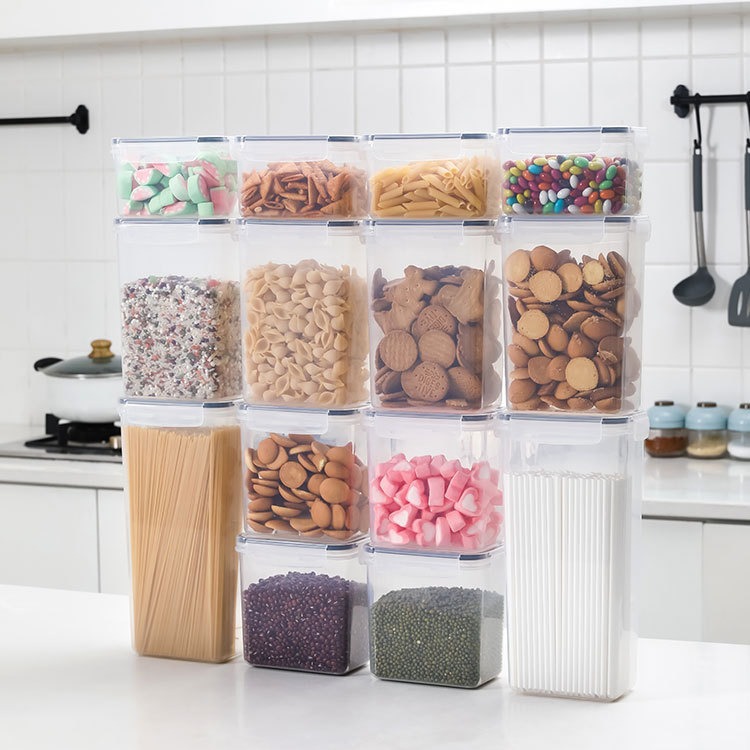 Plastic Sealed Cans, Fresh-Keeping Boxes, Storage Cans, Sealed Boxes, Grains, Kitchen Snacks, Refrigerator Storage Boxes, Storage