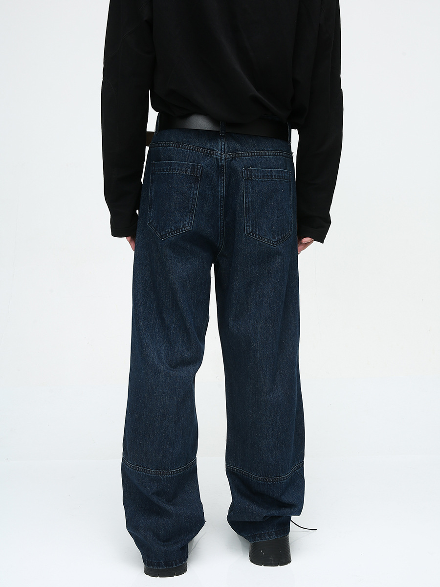 Mtlclothes ropa de Hombre | 2023 otoño nuevo americano retro High Street ripped costura diseño jeans