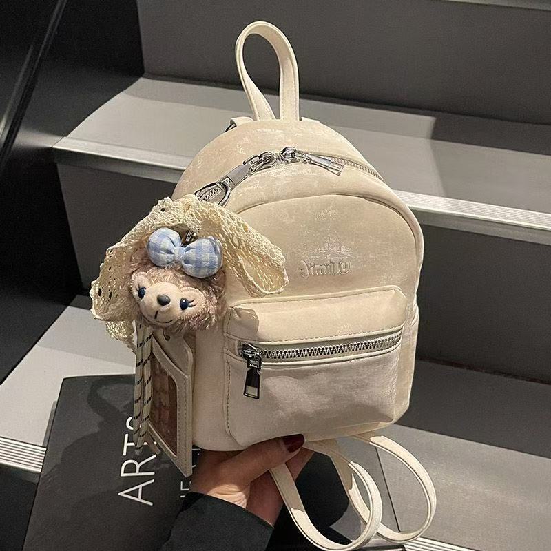 Amy Rabbit Women's Bag 2025 New Simple Solid Color Trendy Fashionable Versatile Casual Fashion Backpack