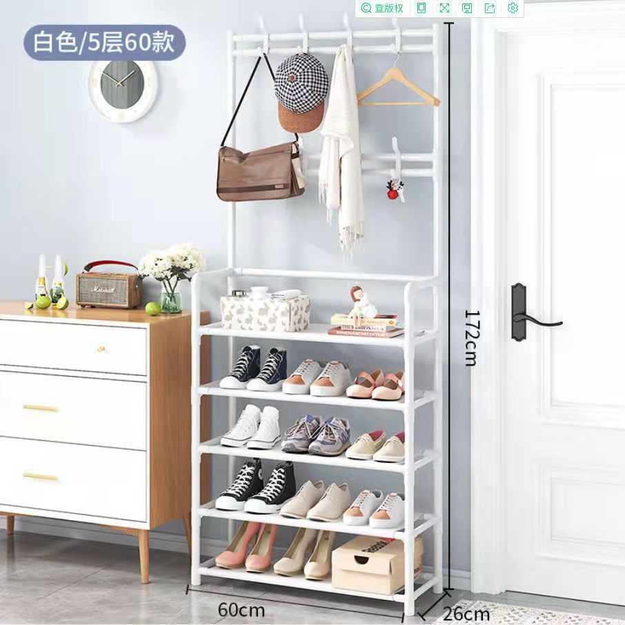 TEMU explosión en el punto de venta colgante de ropa dormitorio piso multifuncional percha de ropa puerta de ensamblaje casero percha de zapatos image 9