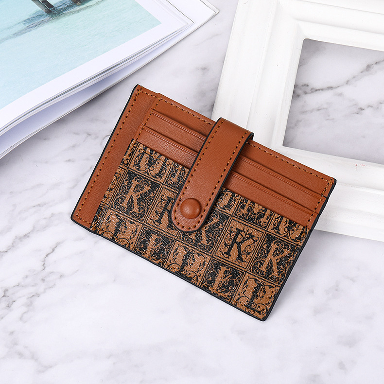 Buckle Closure Type Card Holder Bags Type Business Occasion Women's Houndstooth Plaid Pu Leather Buckle Wallets