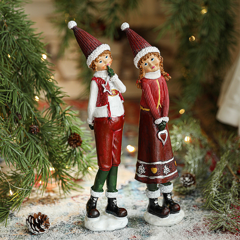 新しいアイデアクリスマスプレゼント置物クリスマス装飾樹脂サンタクロース人形デスクトップ芸術品置物|undefined