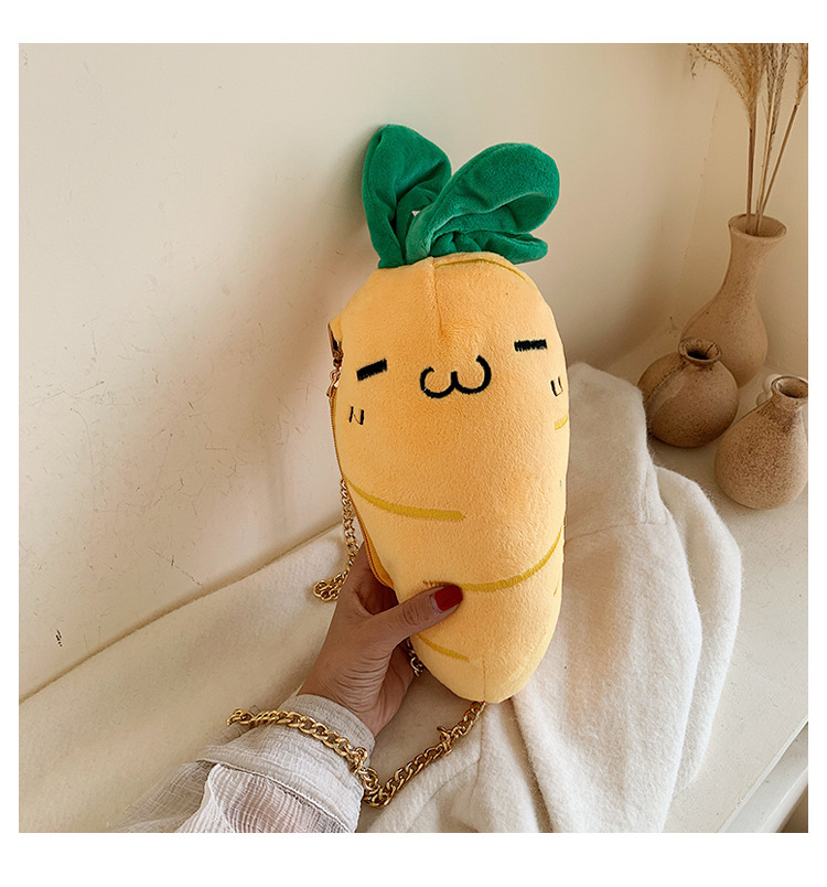 Cute Carrot Shoulder Messenger Plush Bag Wholesale Nihaojewelry display picture 20