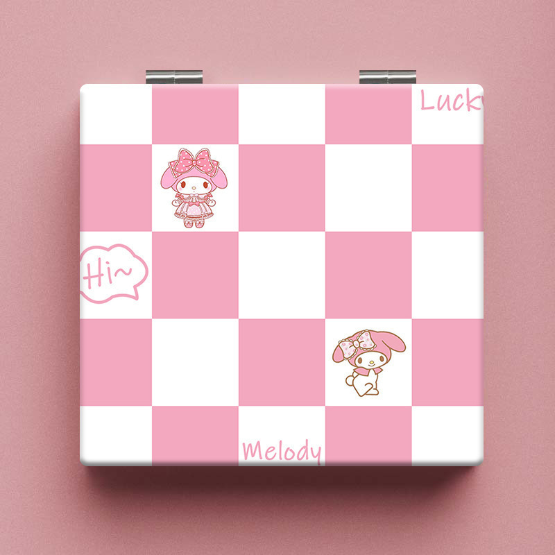 Lindo espejo pequeño Sanrio Kulomi espejo de maquillaje portátil de alto valor espejo de maquillaje portátil dormitorio de estudiantes espejo de maquillaje plegable