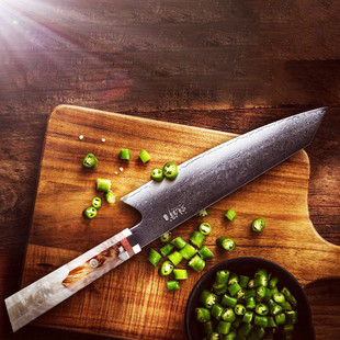 In stock Western-style Damascus cutting knife slicing knife sushi knife fish raw knife Japanese kitchen knife 67-layer VG10 steel knife