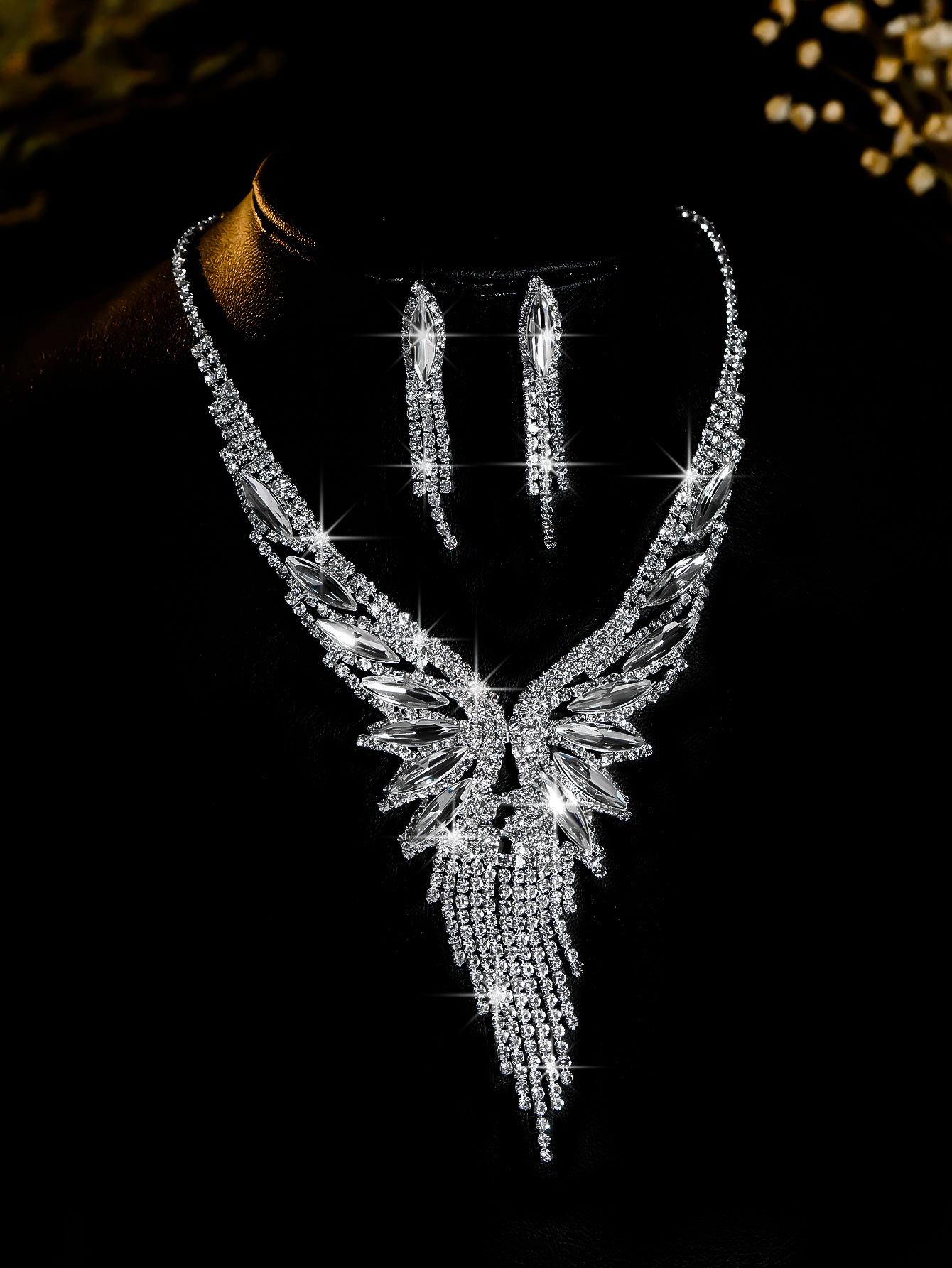bridal necklace set earring jewelry set banquet dress set necklace fashionable and versatile temperament accessories_voghion.com