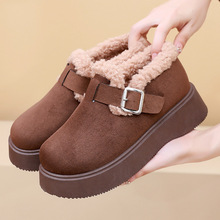 雪地靴冬季新款鞋子女跨境代发加绒保暖勃肯鞋休闲舒适厚底一脚蹬