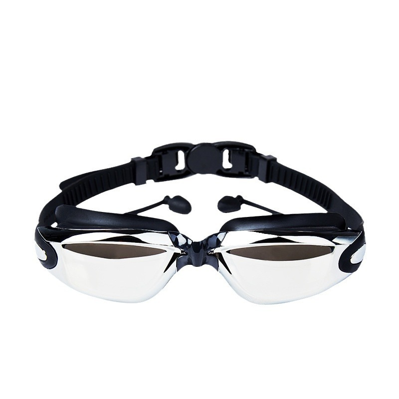 Gafas de Natación con Tapones para Oídos Integrados de PC Impermeable y Antivaho para Natación y Buceo