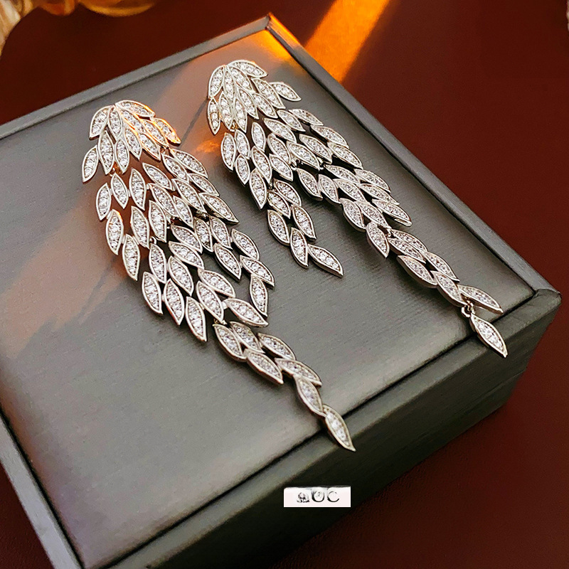 sophisticated earrings with zircon