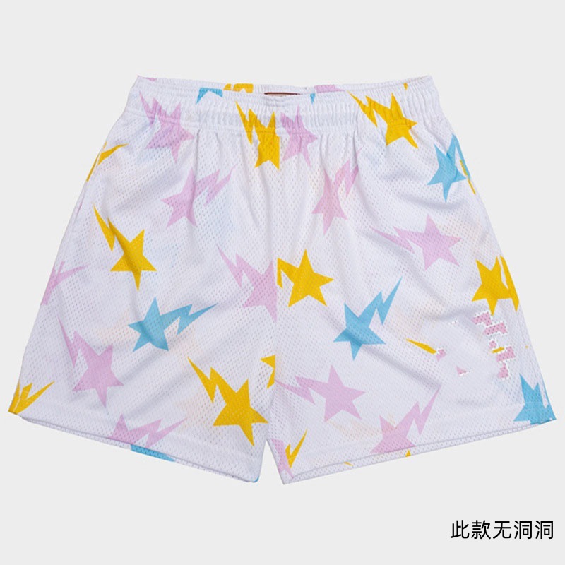 Pantalones deportivos estadounidenses para hombres y mujeres, pantalones de acondicionamiento de verano, pantalones de malla transpirables, sueltos, secos rápidos, pantalones de pareja.