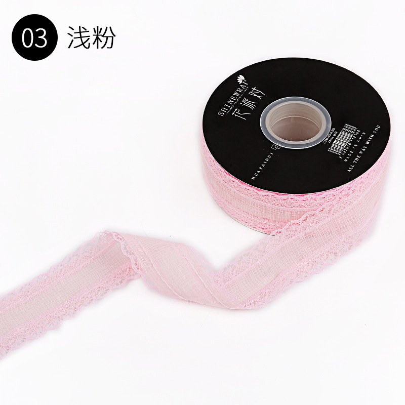 Fábrica de fiestas de flores nuevos bordes de encaje envases de flores frescas cinta de regalo cinta de colores cinta accesorios de ropa cinta