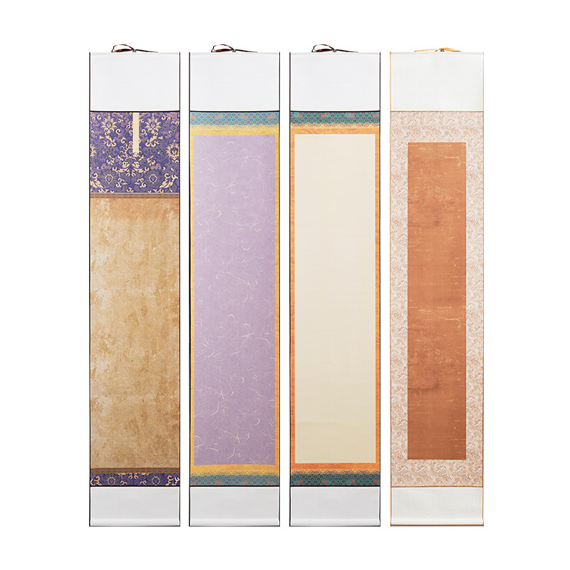 Rice paper scroll brush calligraphy works paper strip screen small regular script Song Jinnan Tang ancient style hanging scroll rice paper long scroll 5