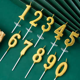 数字蜡烛 蛋糕蜡烛 生日快乐蜡烛 派对蜡烛 金色数字蜡