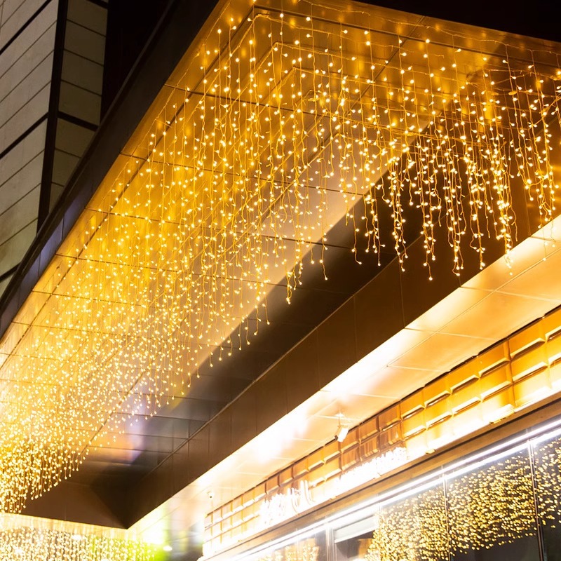 Luz de tira de hielo LED al aire libre Cielo estrella luz de color luz intermitente luz cadena luz cascada tela tienda centro comercial Techo Luz decorativa
