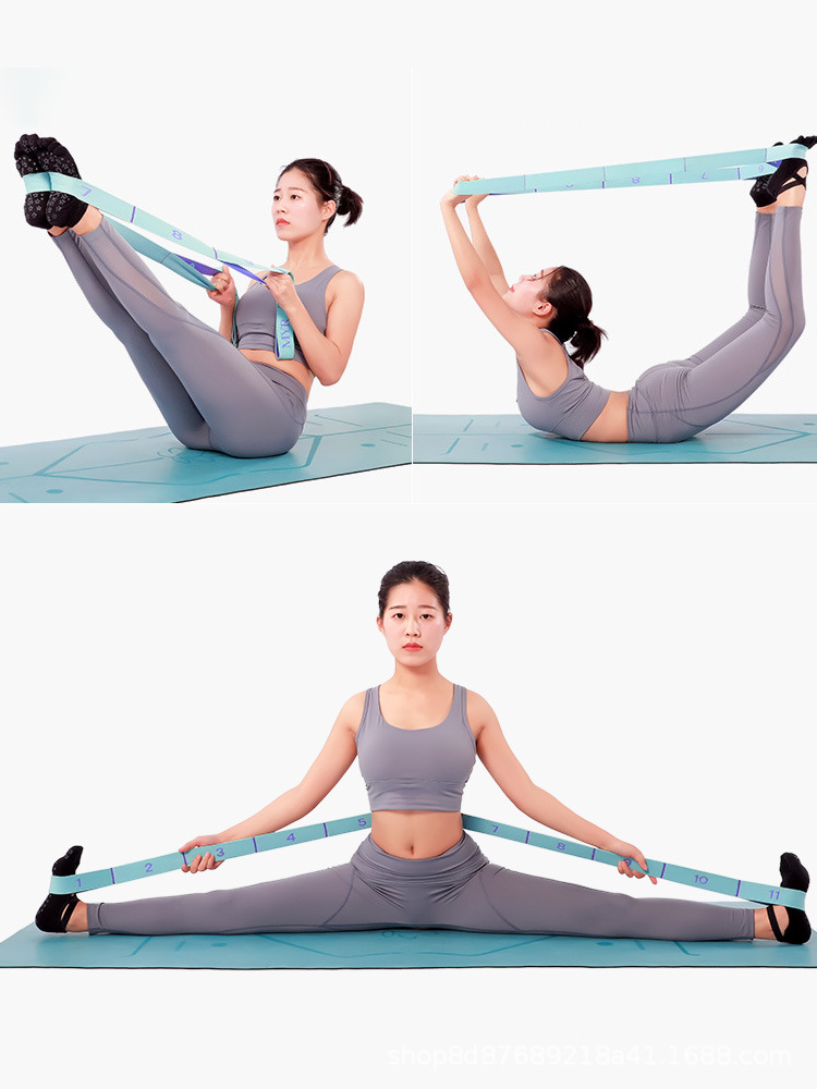 セグメント化された大人のヨガストレッチベルトデジタルフィットネステンションベルト子供のダンス弾性ベルトダンスストレッチ卸売