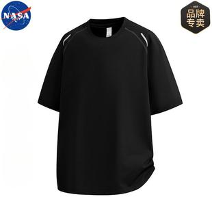 NASA Brand Summer High Quality Quick-drying Short-sleeved T-shirt Men's Casual Outdoor Sports Loose Premium Top