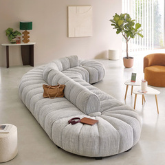 意式極簡弧形鋼琴模塊沙發北歐中古網紅設計師雙向沙發工作室家具