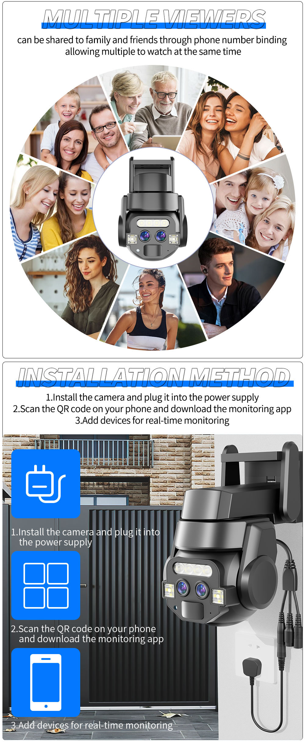 10x Zoom WiFi Surveillance Camera Mobile Remote HD Night Vision Outdoor Home Monitor_voghion.com