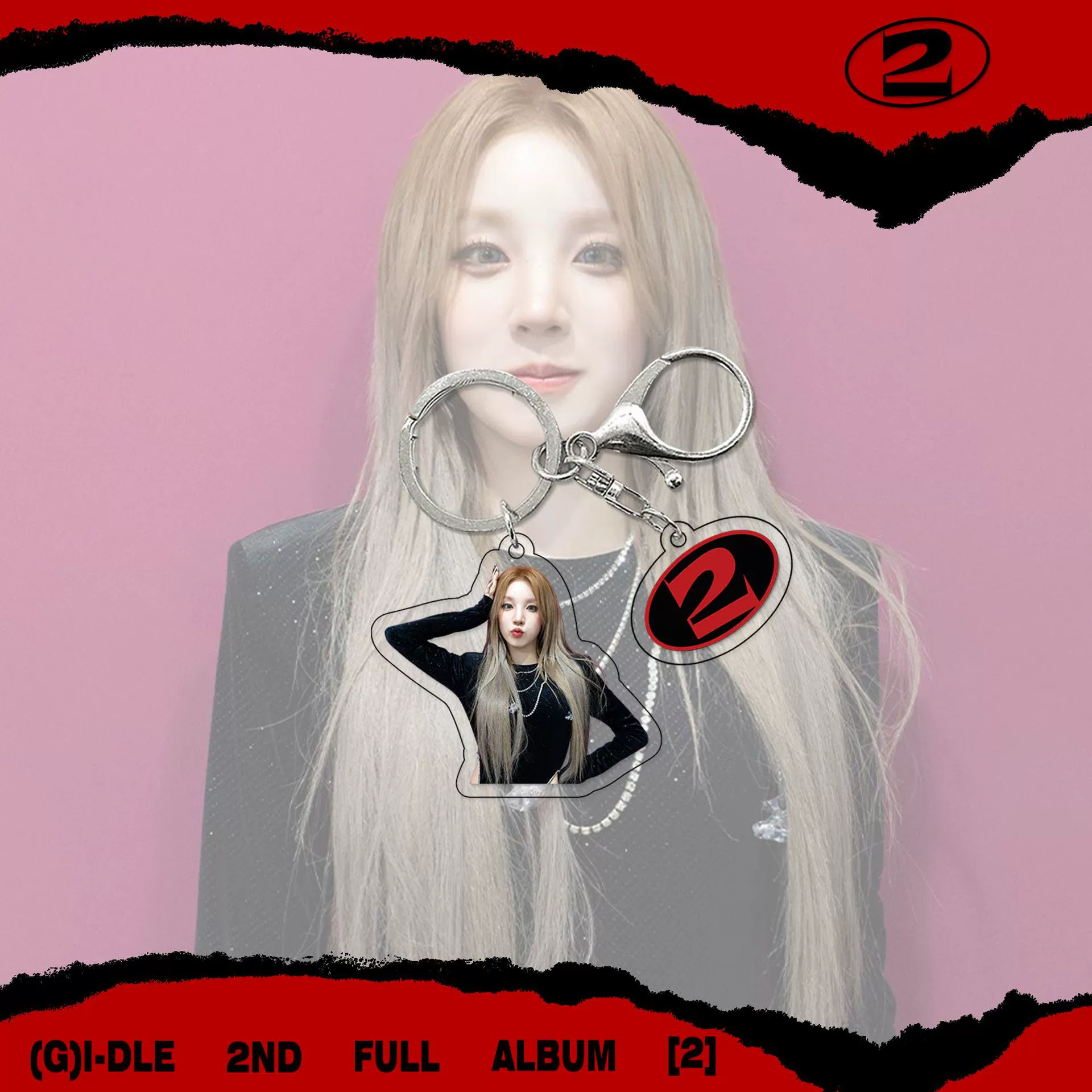 Ключница (G)I-DLE, второй альбом “Super Lady”, акриловый набор из 2 предметов, 5,5 см