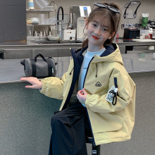 女童冲锋衣外套秋冬装2025新款儿童洋气时髦秋装女孩上衣夹棉加厚